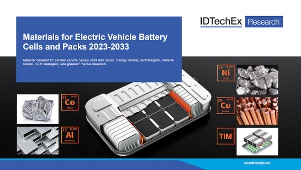 IDTechEx가 ‘전기 자동차 배터리 셀 및 배터리 팩 소재 2023-2033년’ 리포트를 발행했다 (제공: IDTechEx)